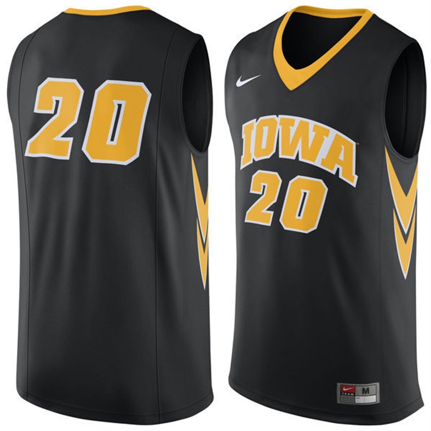 Male Iowa Hawkeyes Black NCAA Basketball Premier Tank Top Jersey1