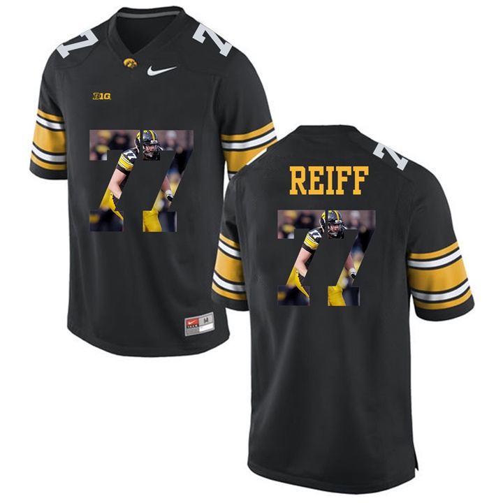 Male Iowa Hawkeyes Black Riley Reiff College Football Jersey