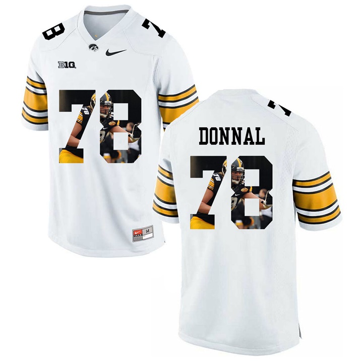 Male Iowa Hawkeyes White Andrew Donnal College Football Jersey
