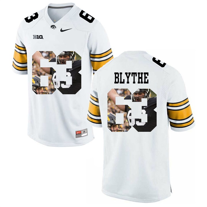 Male Iowa Hawkeyes White Austin Blythe College Football Jersey