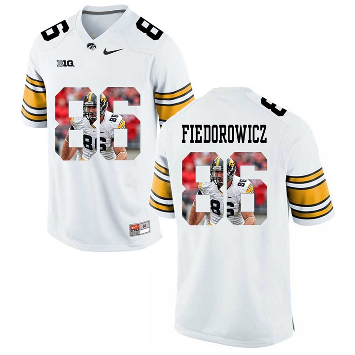 Male Iowa Hawkeyes White C.J. Fiedorowicz College Football Jersey