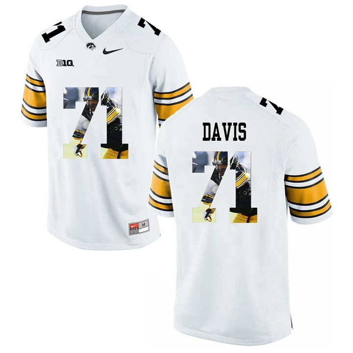 Male Iowa Hawkeyes White Carl Davis College Football Jersey
