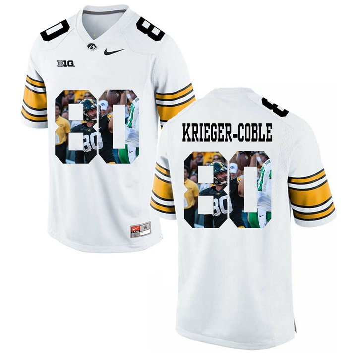 Male Iowa Hawkeyes White Henry Krieger-Coble College Football Jersey