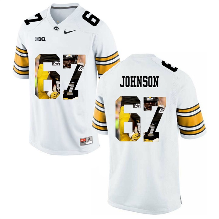 Male Iowa Hawkeyes White Jaleel Johnson College Football Jersey