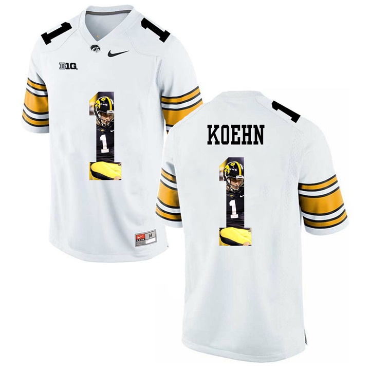 Male Iowa Hawkeyes White Marshall Koehn College Football Jersey