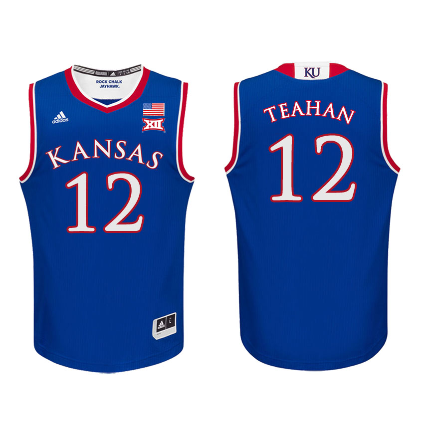 Male Kansas Jayhawks Royal Chris Teahan College Basketball Jersey
