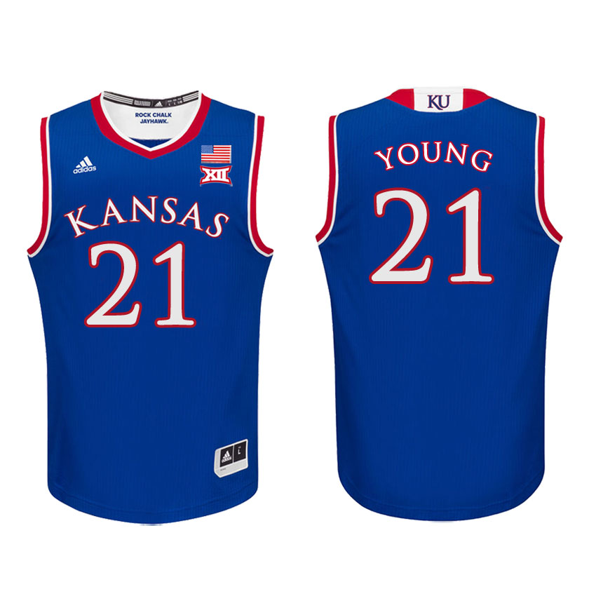 Male Kansas Jayhawks Royal Clay Young College Basketball Jersey