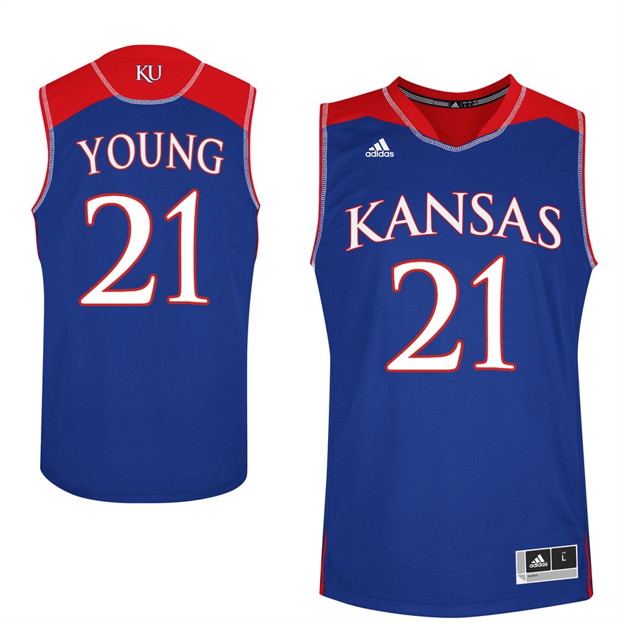 Male Kansas Jayhawks Royal Clay Young College Basketball Jersey1