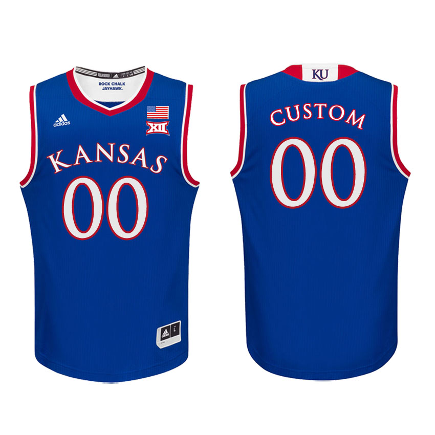 Male Kansas Jayhawks Royal Custom College Basketball Jersey
