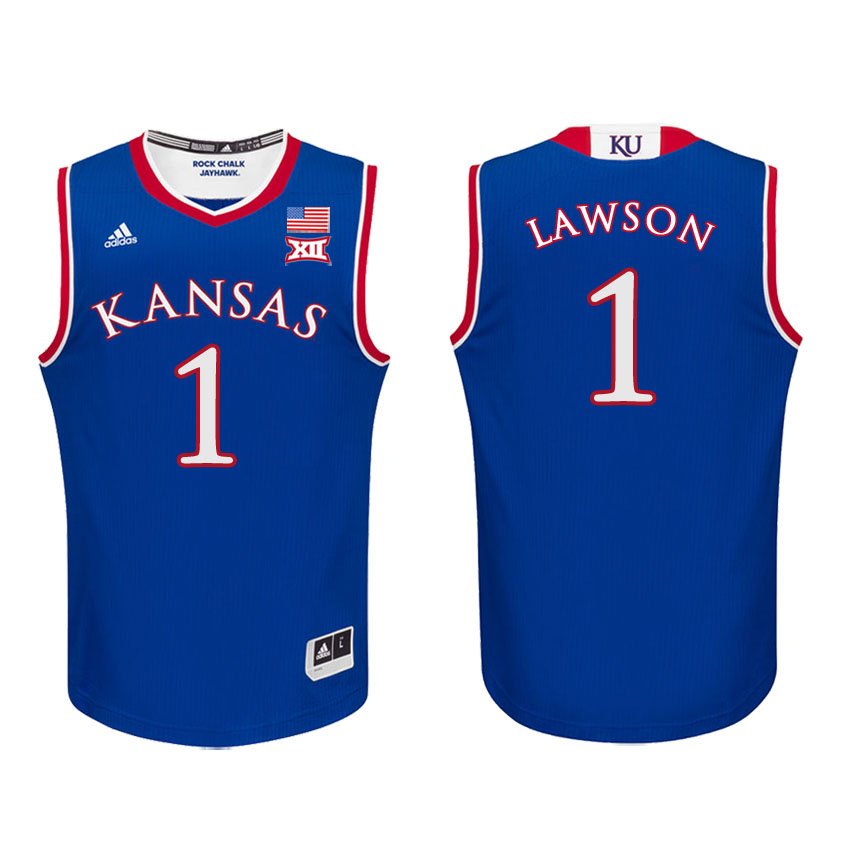 Male Kansas Jayhawks Royal Dedric Lawson College Basketball Jersey