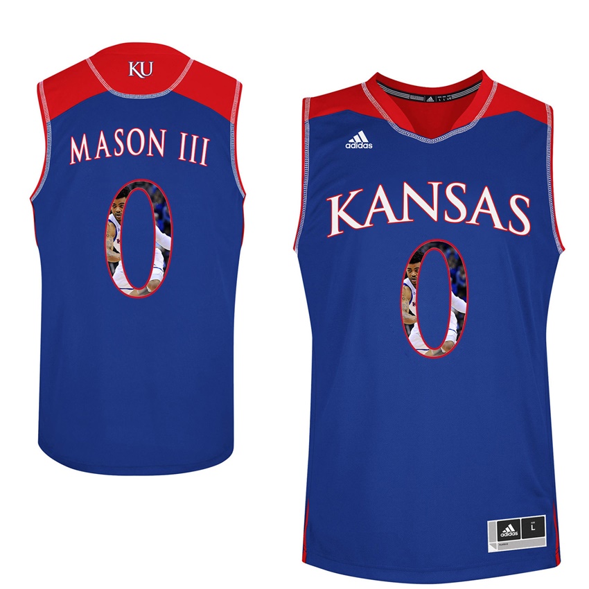 Male Kansas Jayhawks Royal Frank Mason III College Basketball Portrait Jersey
