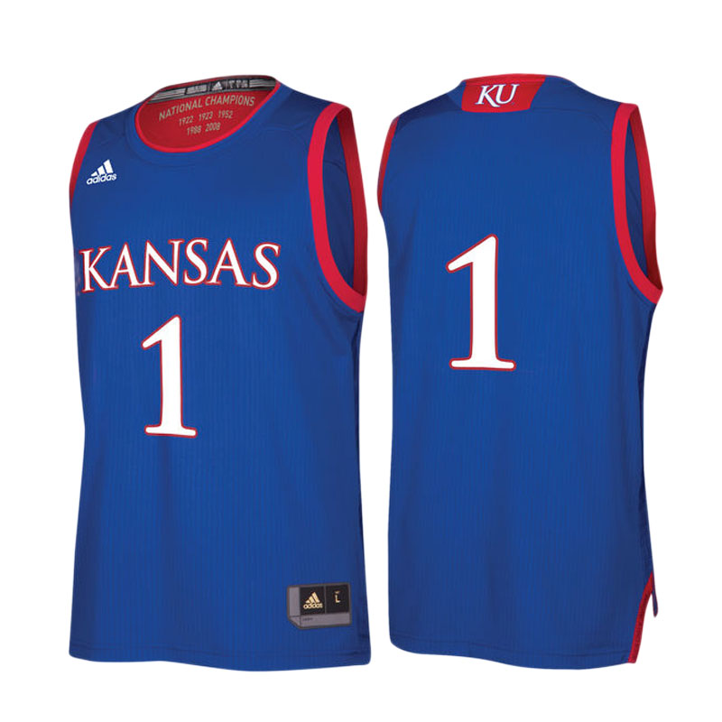 Male Kansas Jayhawks Royal Jersey