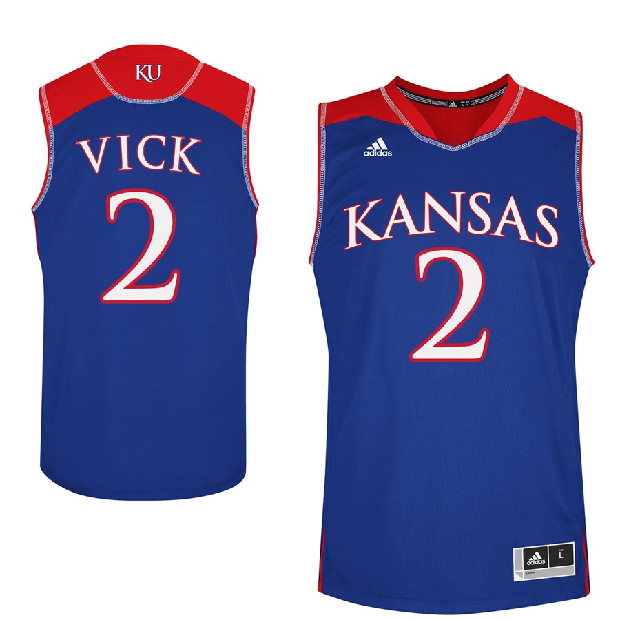 Male Kansas Jayhawks Royal Lagerald Vick College Basketball Jersey1
