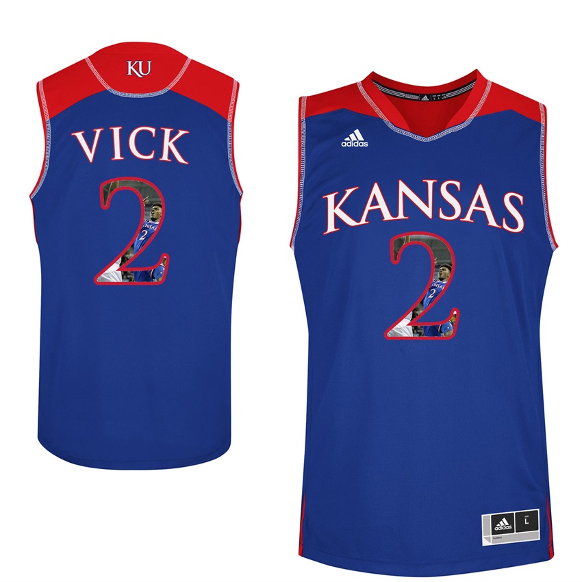 Male Kansas Jayhawks Royal Lagerald Vick College Basketball Portrait Jersey