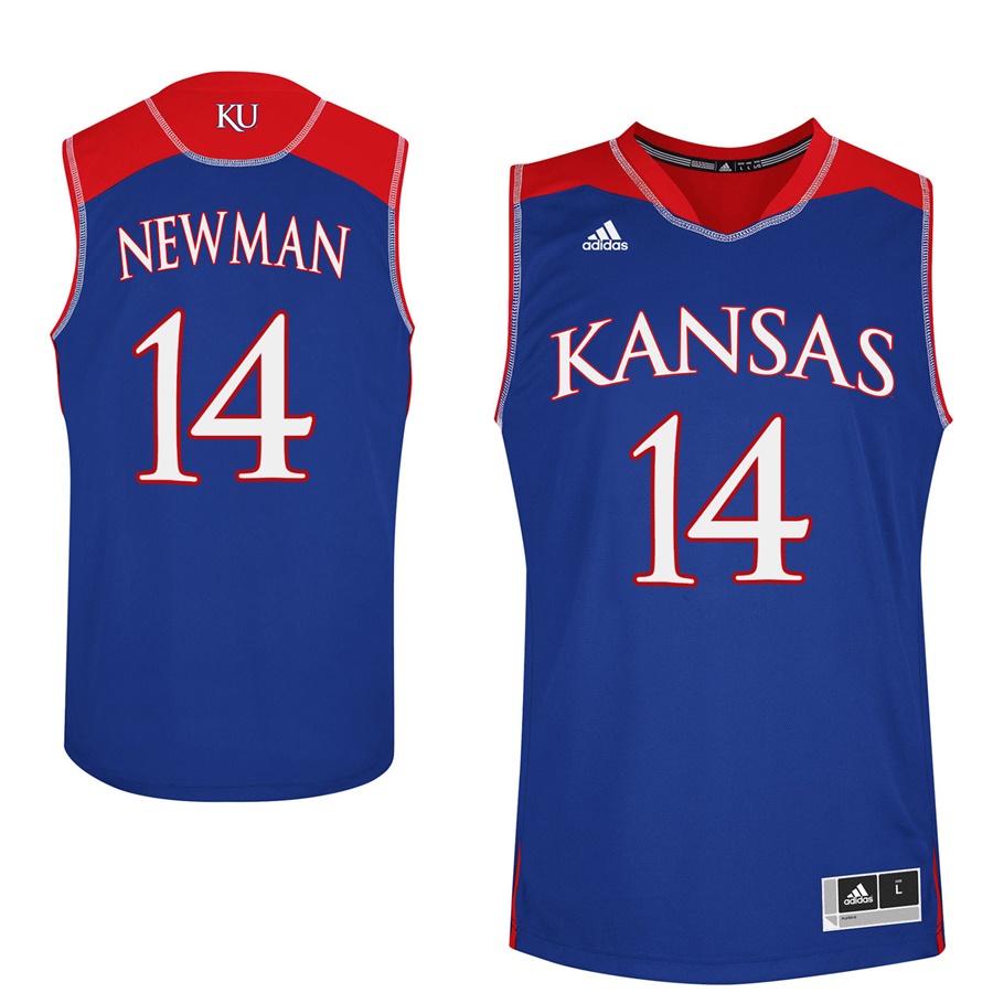 Male Kansas Jayhawks Royal Malik Newman College Basketball Jersey1