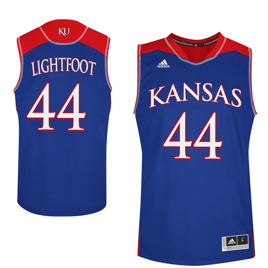 Male Kansas Jayhawks Royal Mitch Lightfoot College Basketball Jersey1