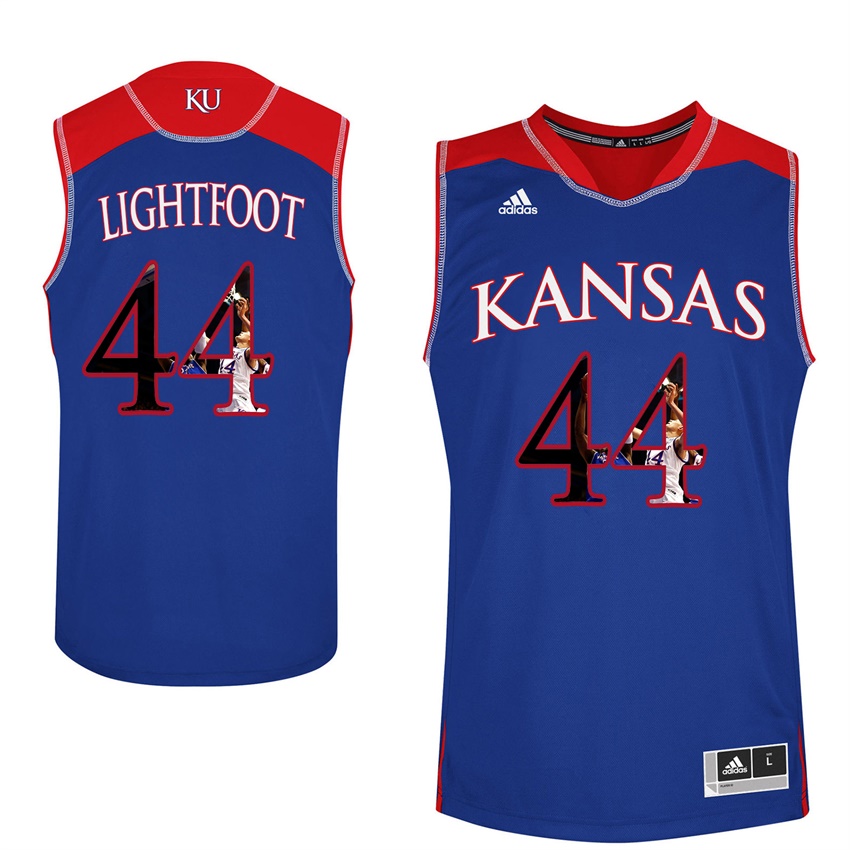 Male Kansas Jayhawks Royal Mitch Lightfoot College Basketball Portrait Jersey