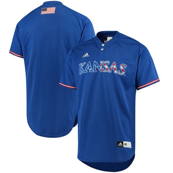 Male Kansas Jayhawks Royal NCAA Baseball Jersey