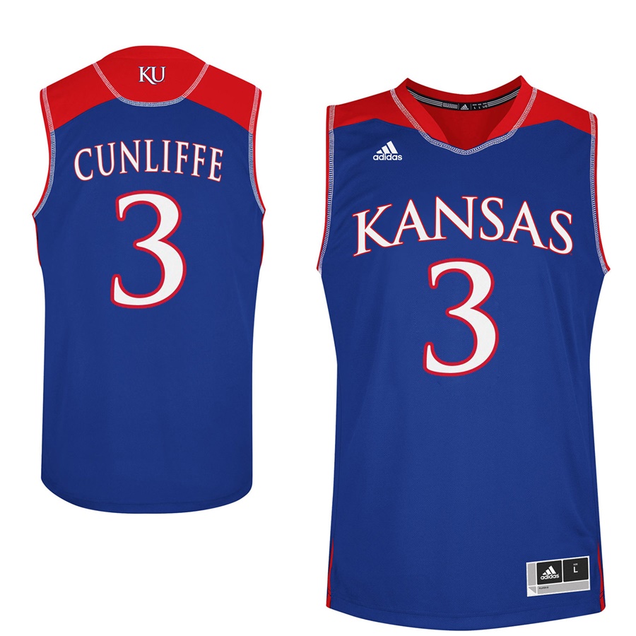 Male Kansas Jayhawks Royal Sam Cunliffe College Basketball Jersey1