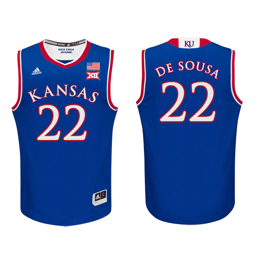 Male Kansas Jayhawks Royal Silvio De Sousa College Basketball Jersey