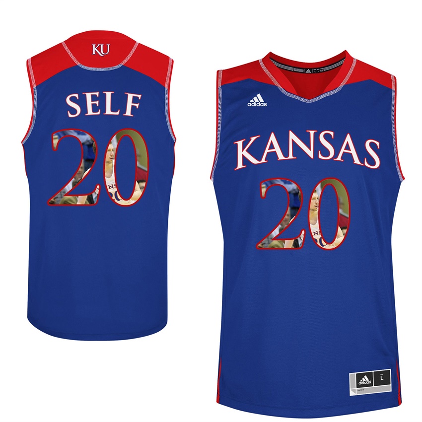 Male Kansas Jayhawks Royal Tyler Self College Basketball Portrait Jersey