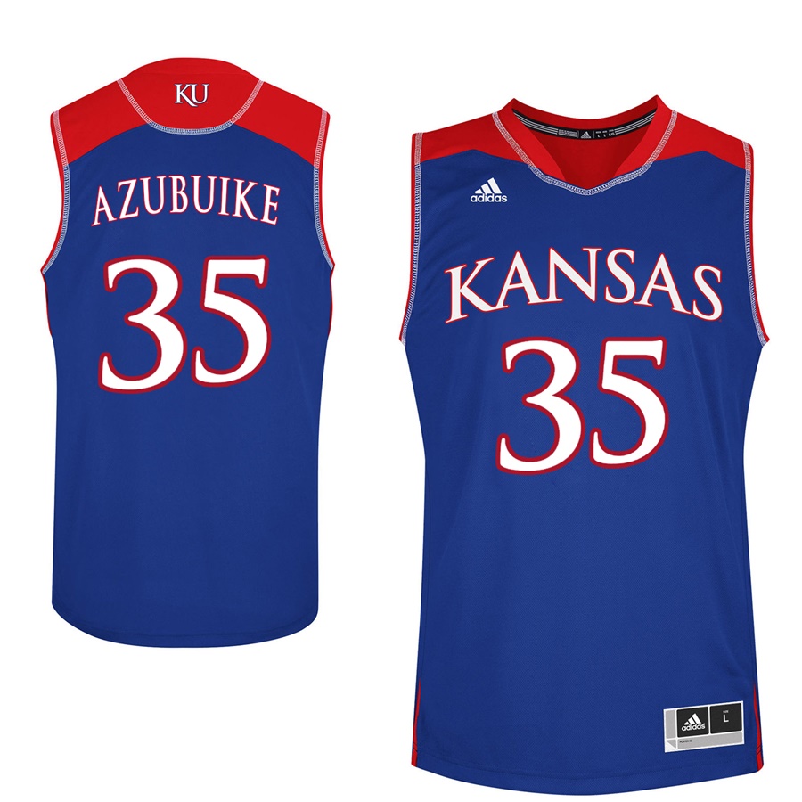 Male Kansas Jayhawks Royal Udoka Azubuike College Basketball Jersey1