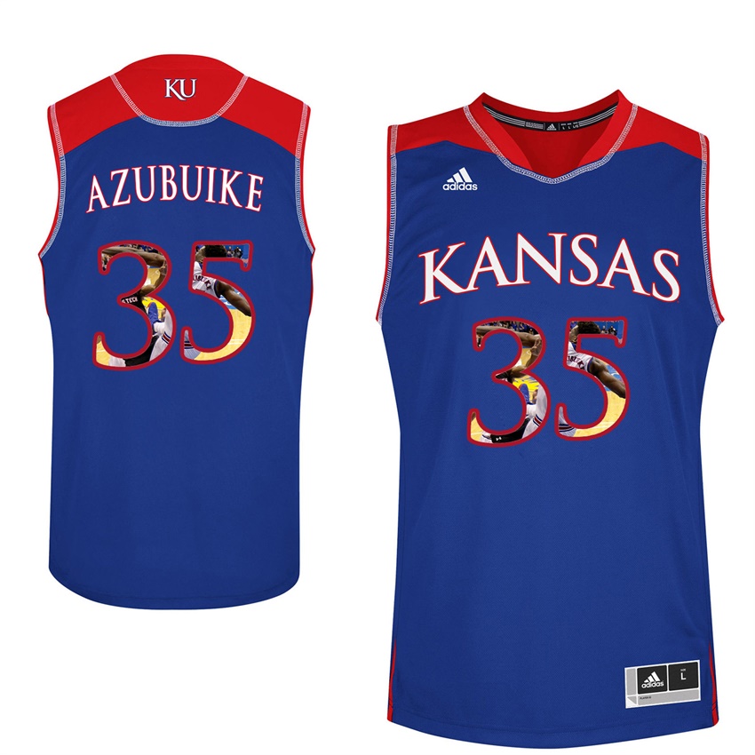 Male Kansas Jayhawks Royal Udoka Azubuike College Basketball Portrait Jersey