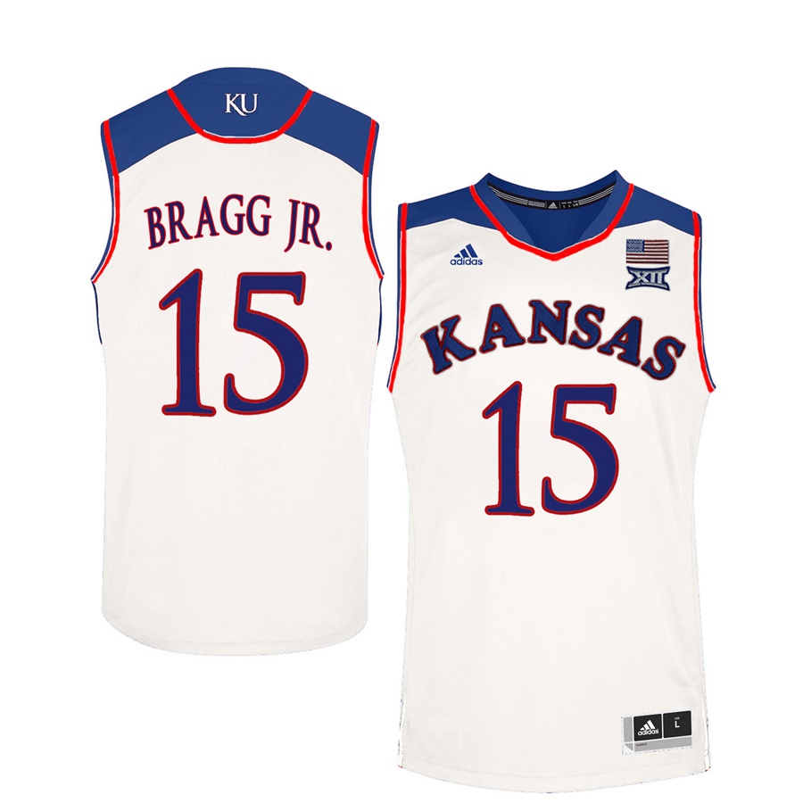 Male Kansas Jayhawks White Carlton Bragg Jr. College Basketball Jersey