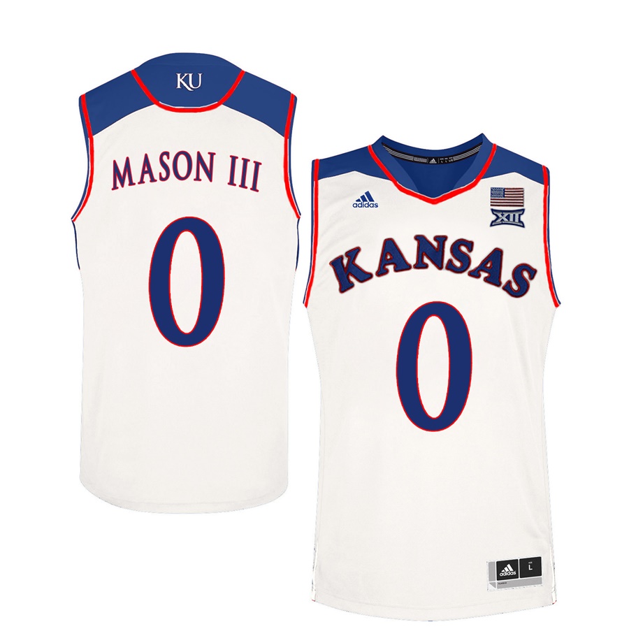 Male Kansas Jayhawks White Frank Mason III College Basketball Jersey