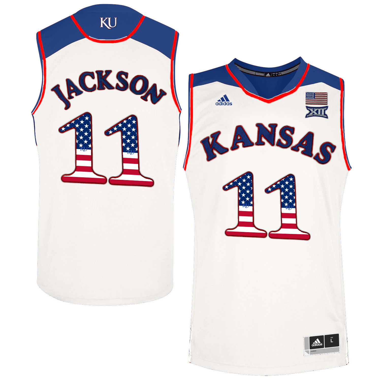 Male Kansas Jayhawks White Josh Jackson College Basketball Jersey