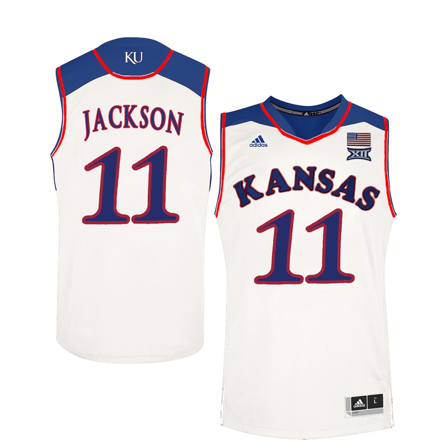 Male Kansas Jayhawks White Josh Jackson College Basketball Jersey1