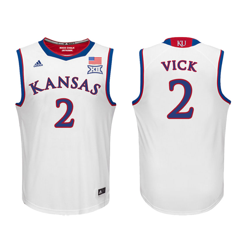 Male Kansas Jayhawks White Lagerald Vick College Basketball Jersey