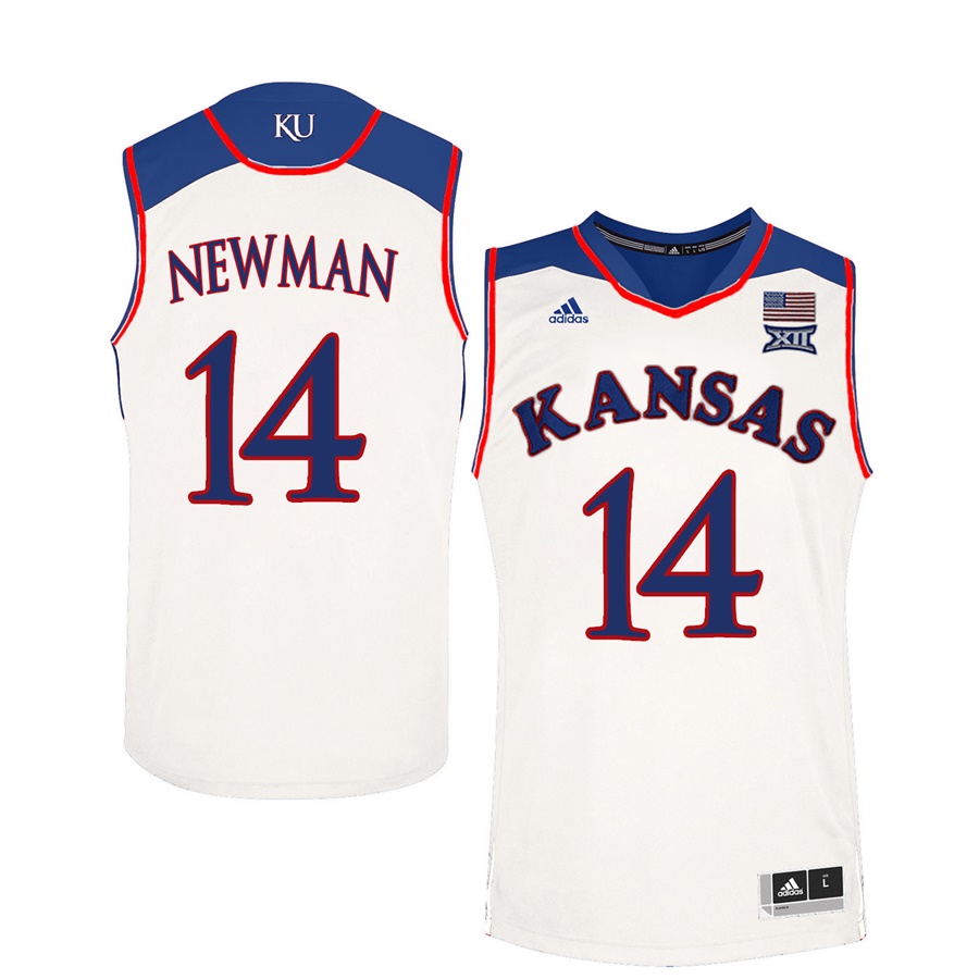 Male Kansas Jayhawks White Malik Newman College Basketball Jersey1