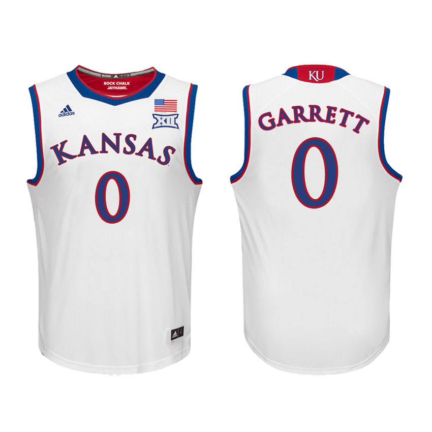 Male Kansas Jayhawks White Marcus Garrett College Basketball Jersey