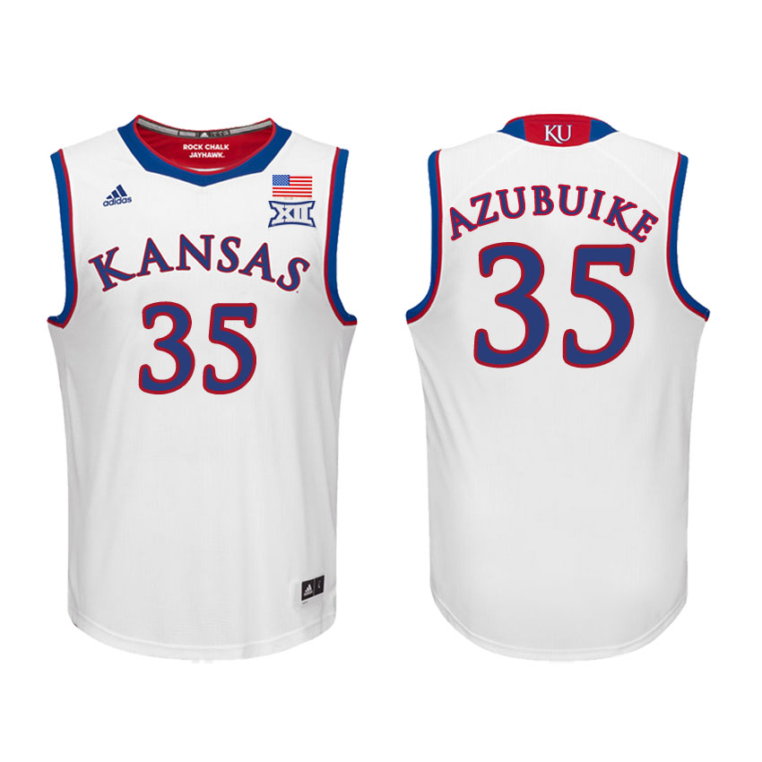Male Kansas Jayhawks White Udoka Azubuike College Basketball Jersey