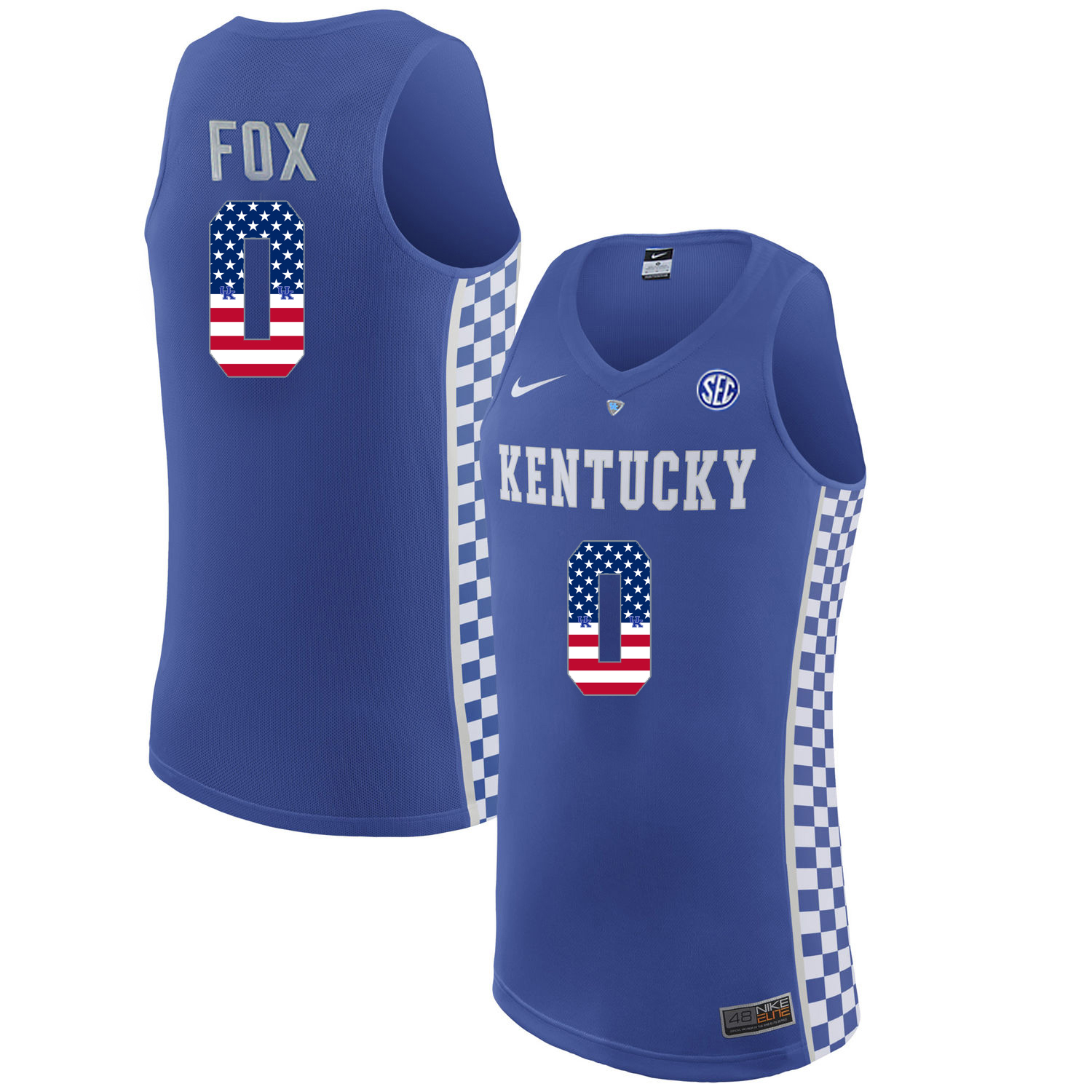 Male Kentucky Wildcats Royal Blue De'Aaron Fox College Basketball Jersey