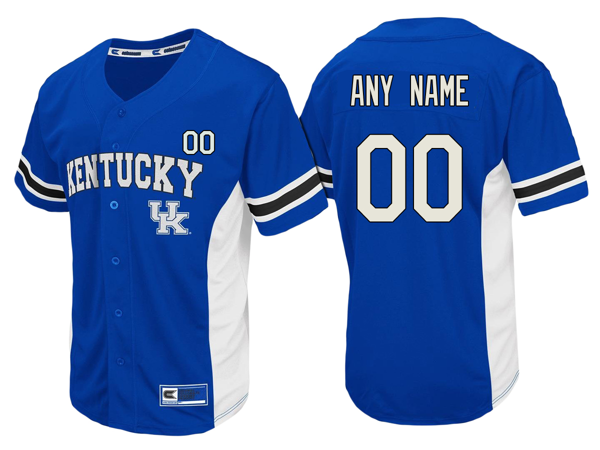 Male Kentucky Wildcats Royal Custom Baseball Jersey