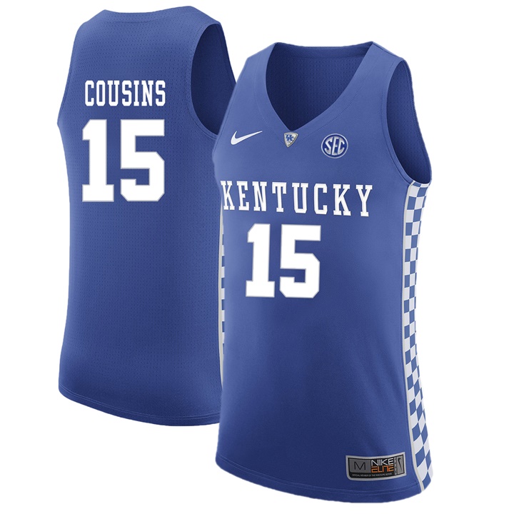 Male Kentucky Wildcats Royal DeMarcus Cousins NCAA Basketball Jersey