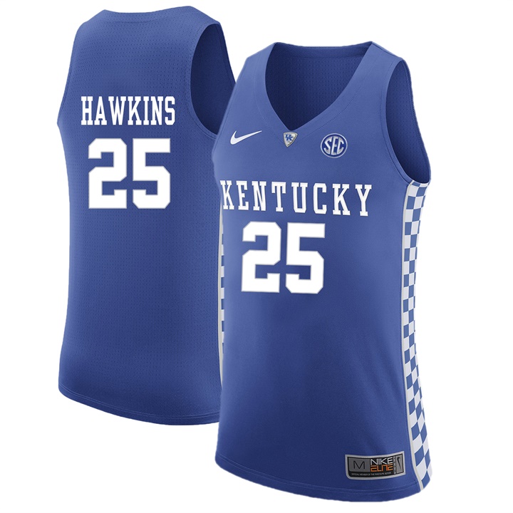 Male Kentucky Wildcats Royal Dominique Hawkins NCAA Basketball Jersey