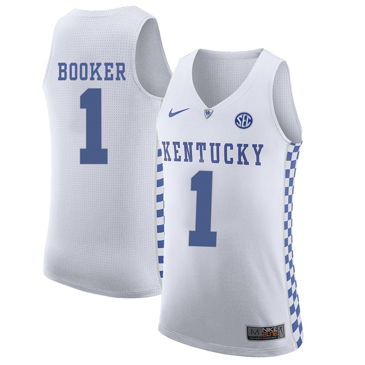 Male Kentucky Wildcats White Devin Booker NCAA Basketball Jersey