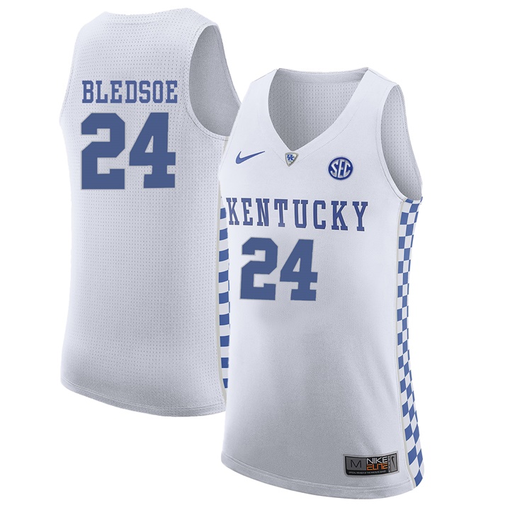 Male Kentucky Wildcats White Eric Bledsoe NCAA Basketball Jersey