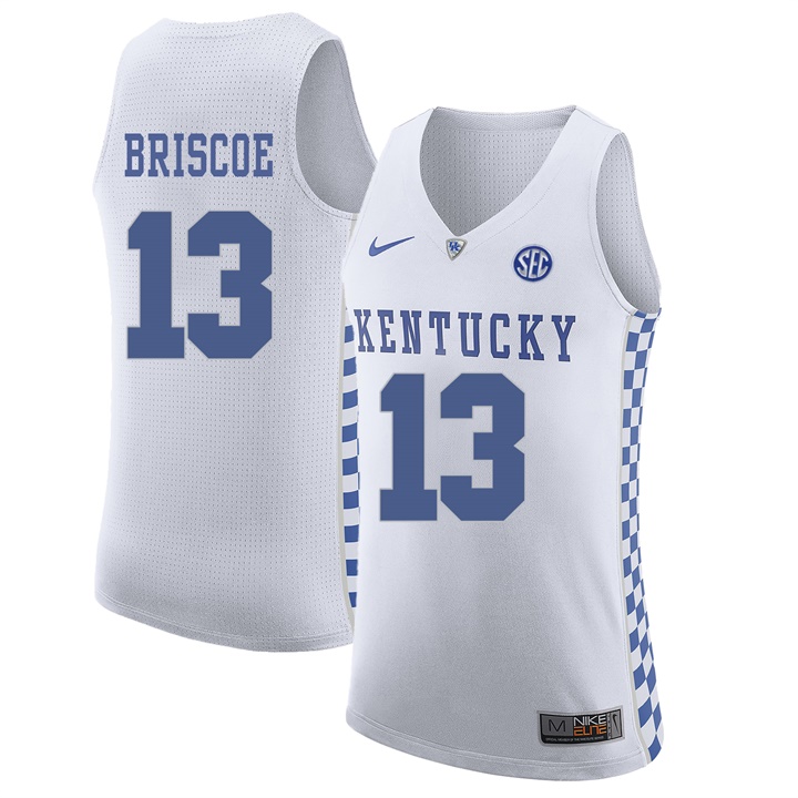 Male Kentucky Wildcats White Isaiah Briscoe NCAA Basketball Jersey