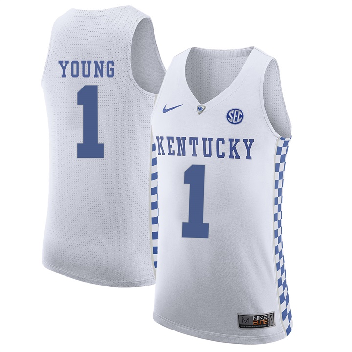 Male Kentucky Wildcats White James Young NCAA Basketball Jersey