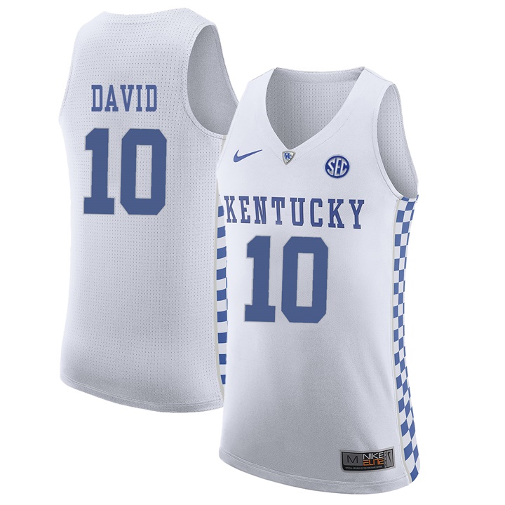 Male Kentucky Wildcats White Jonny David NCAA Basketball Jersey