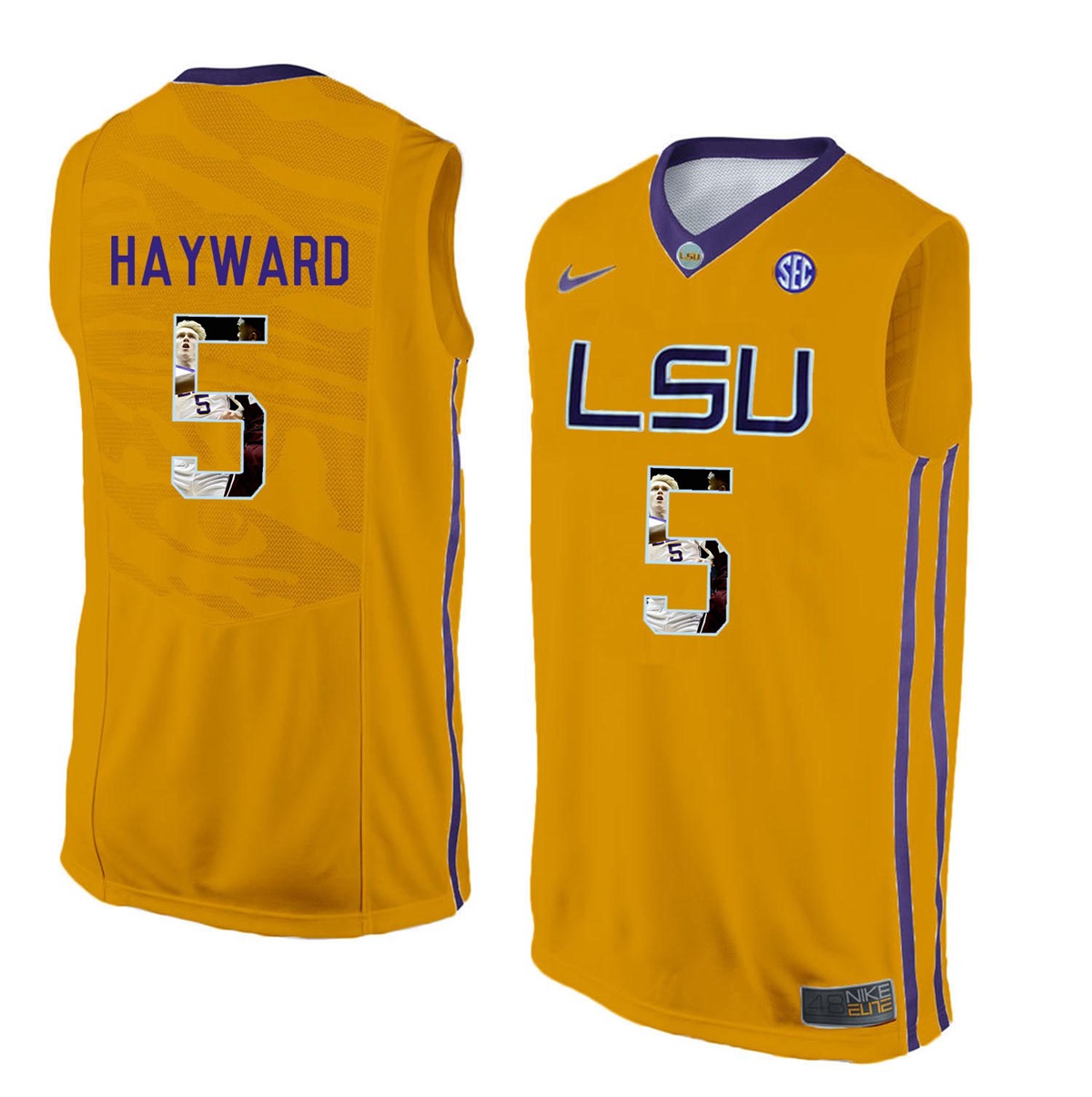 Male LSU Tigers Gold Kieran Hayward College Basketball Jersey