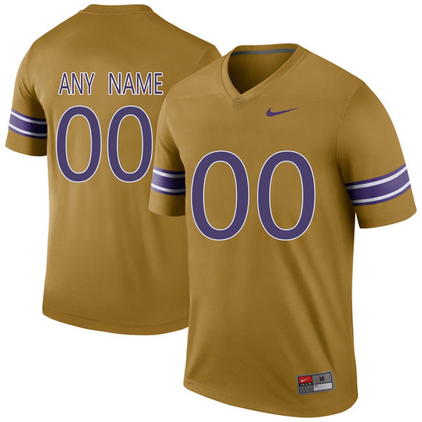 Male LSU Tigers Gridiron Gold College Limited Throwback Football Customized Jersey