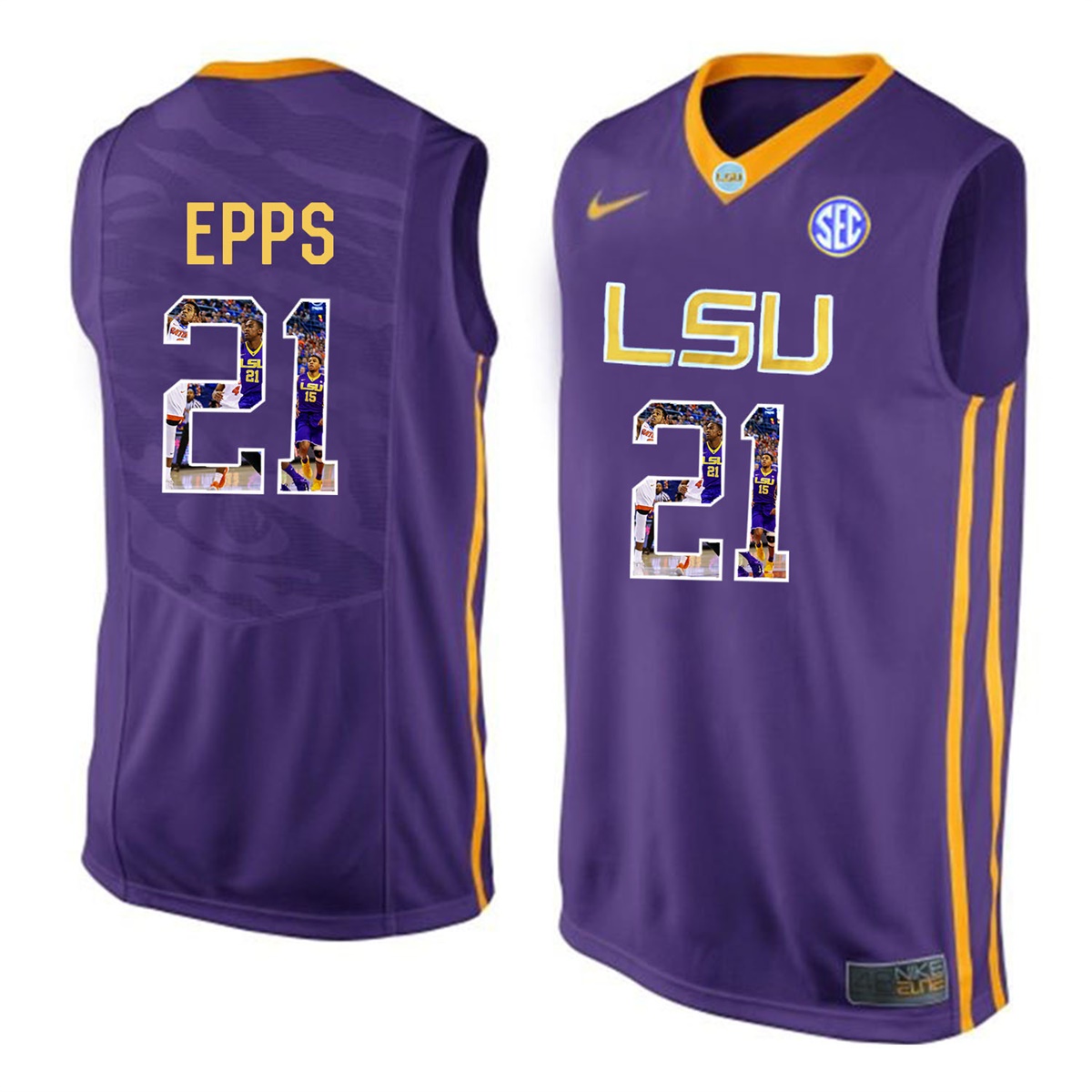 Male LSU Tigers Purple Aaron Epps College Basketball Jersey