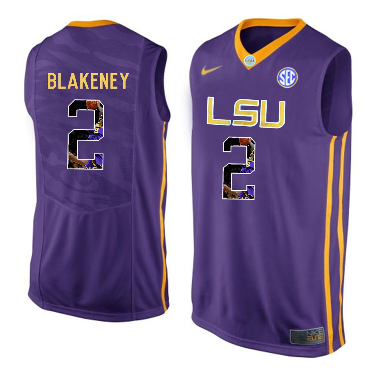 Male LSU Tigers Purple Antonio Blakeney College Basketball Jersey