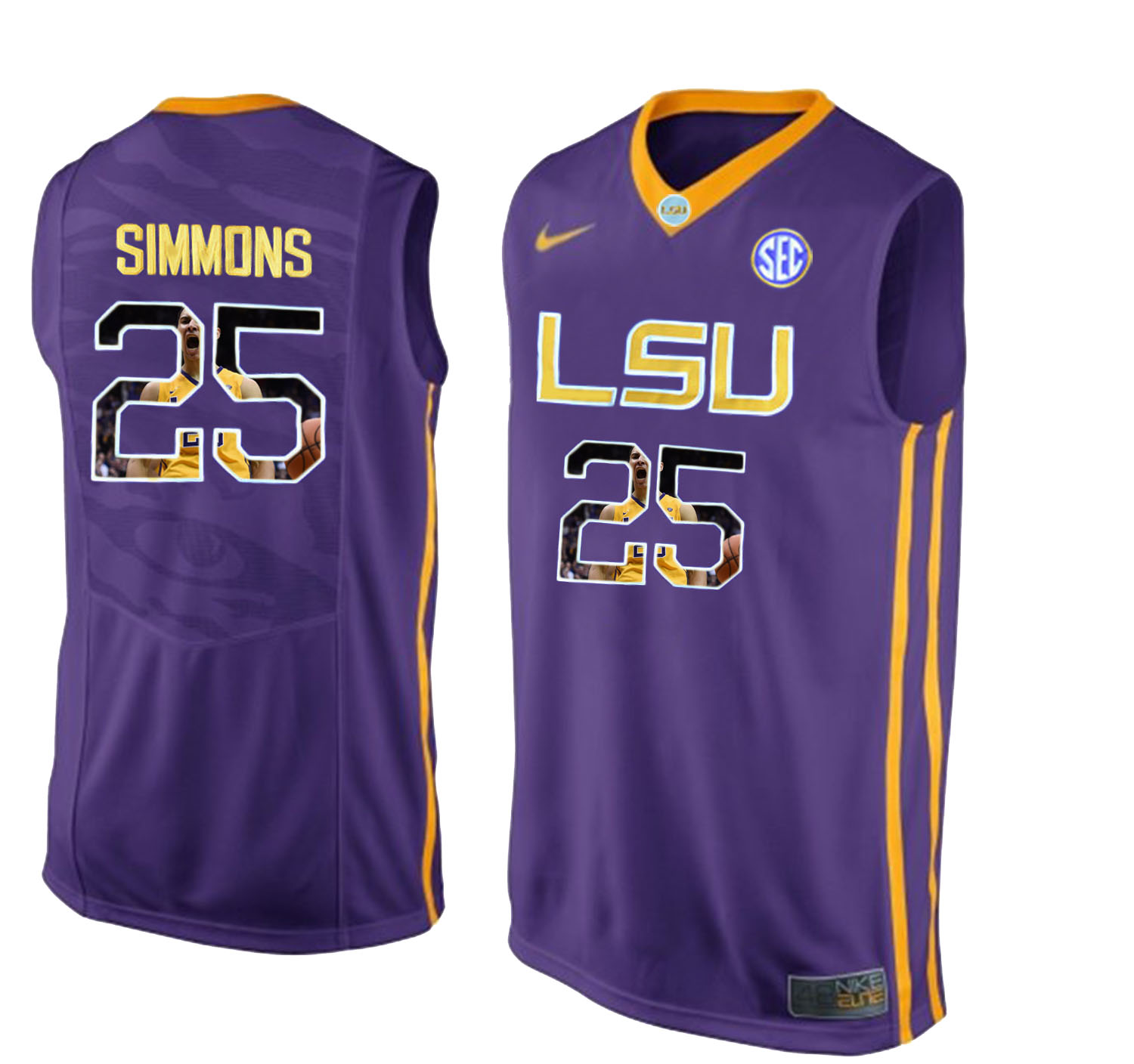 Male LSU Tigers Purple Ben Simmons College Basketball Jersey1