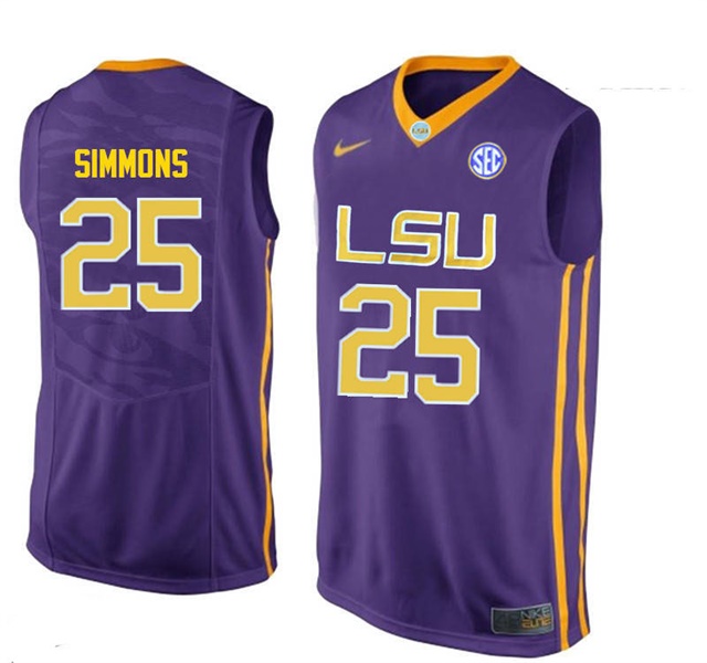 Male LSU Tigers Purple Ben Simmons College Basketball Jersey2